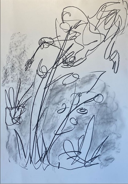 Untitled, 2022, Graphite Pastel on Paper, 100x71cm